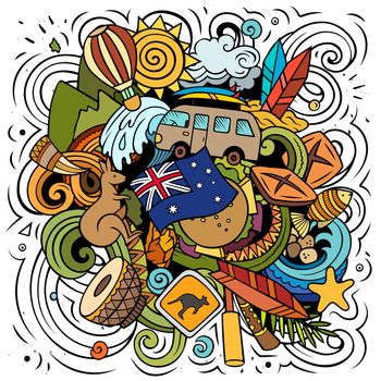 Australia cartoon vector doodle illustration