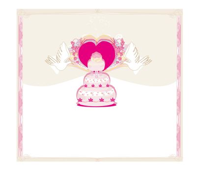 wedding cake card design 