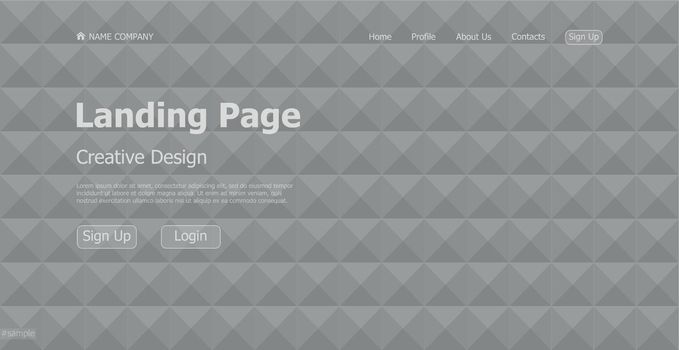 Home page landing page black geometric template landing business page digital website landing page design concept - Vector