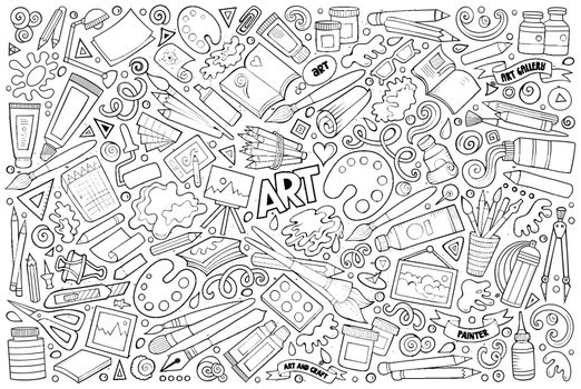Vector set of Art and Craft objects and symbols