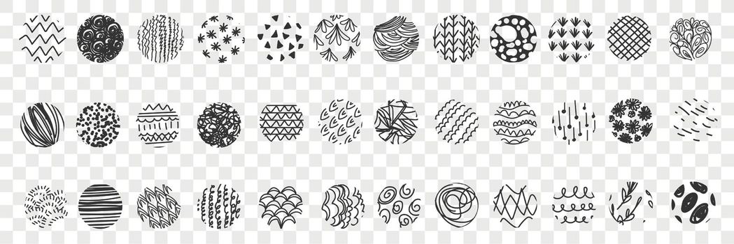 Various patterns balls doodle set