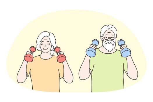 Senior elderly couple living happy active lifestyle concept
