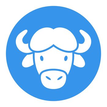 Buffalo bison ox glyph icon. Animal head vector