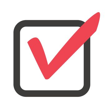 Simple red check box. vector.