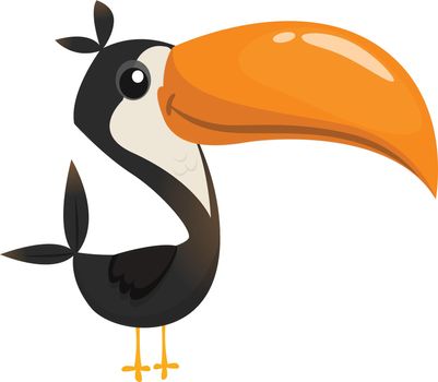 Toucan cartoon. Vector toucan bird. Exotic colorful bird illustration