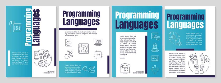 Programming languages blue brochure template