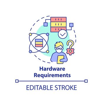 Hardware requirements concept icon