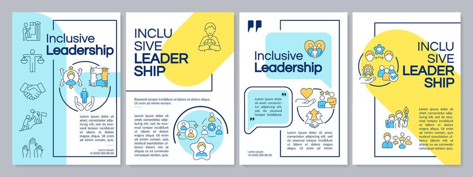 Inclusive leadership blue and yellow brochure template