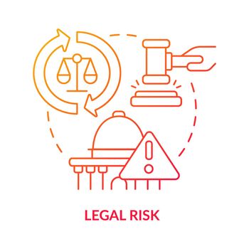 Legal risk red gradient concept icon