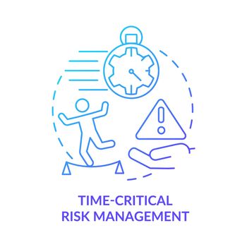 Time-critical risk management blue gradient concept icon