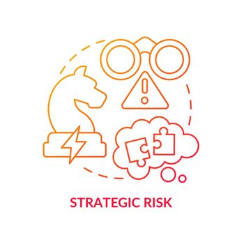Strategic risk red gradient concept icon
