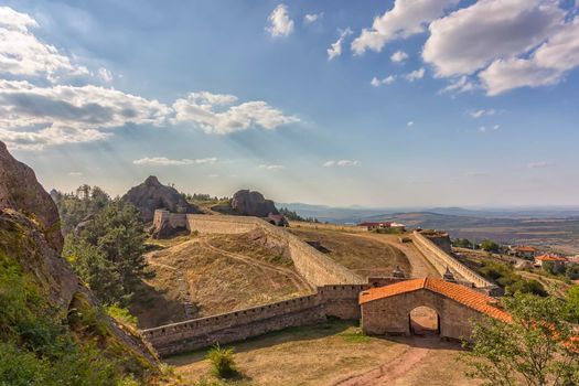Ancient  stone fortress Kaleto at Belogradchik cliff rocks, Bulgaria