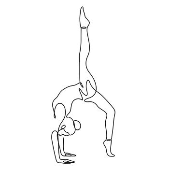 woman in yoga pose balancing vector