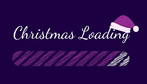 Christmas is loading Loading bar Blue background Progress bar with inscription - Christmas loading Illustration