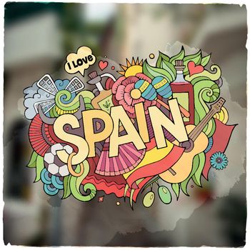 Spain hand lettering and doodles elements emblem