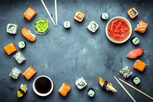 Japanese sushi background