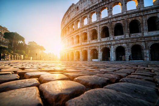 Colosseum in Rome, Italy at Sunrise