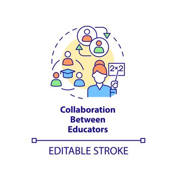 Collaboration between educators concept icon