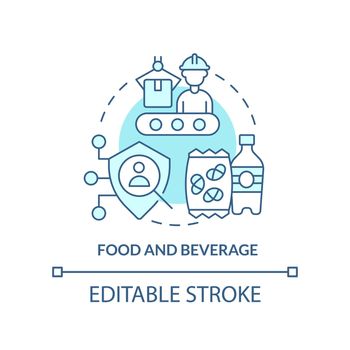 Food and beverage turquoise concept icon