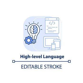 High level language light blue concept icon