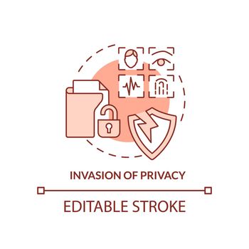 Invasion of privacy terracotta concept icon