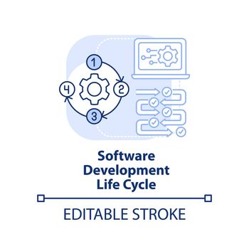 Software development life cycle light blue concept icon