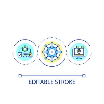 Electronic marketing strategy loop concept icon