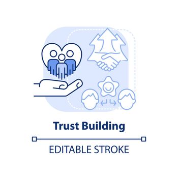 Trust building light blue concept icon