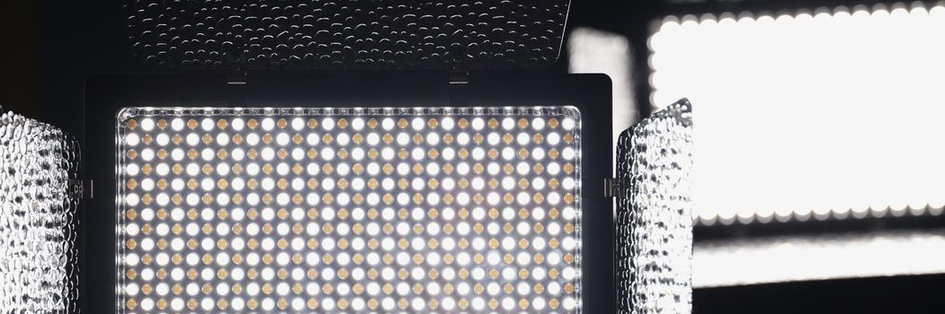 LED lighting, lamp fixture light source, LED panel close-up