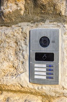 Video intercom in the entry of a house, 