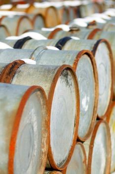 Old oil barrels
