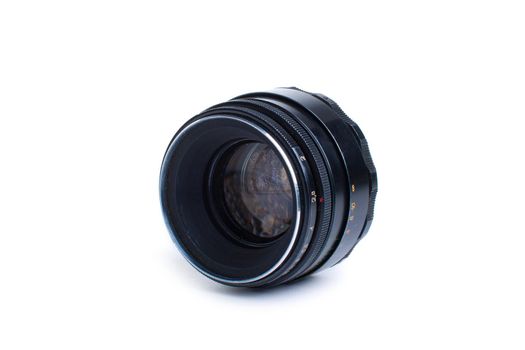 old lens isolated on white