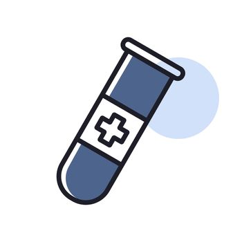 Flask with medical cross vector icon