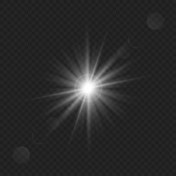 Sun light flash with lens flare effect Template for your design