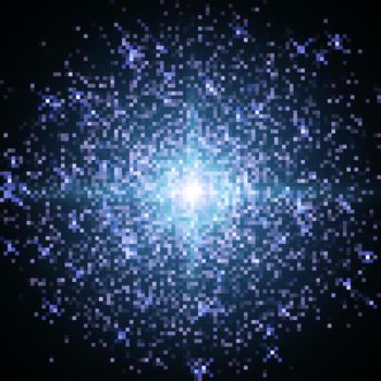 Star burst space background with sparkles. Template for your design
