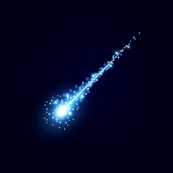 Meteor or comet on space background Template for your design