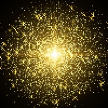 Star burst space background with sparkles. Template for your design