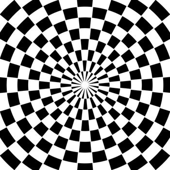 Checkered Spiral Swirl Background