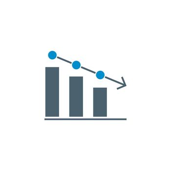 Bar Chart related vector glyph icon.