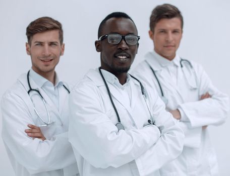 portrait of a multinational group of doctors