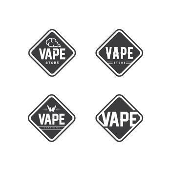 vape and vapor logo icon smoke vector and set design for vapers vaping device and lifestyle modern smoking