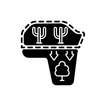 Desert expansion black glyph icon