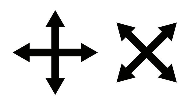 Cross cursor icon set. Simple vector.