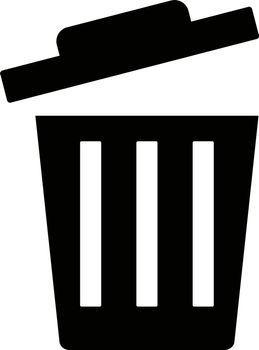 Lid with open trash icon. vector.