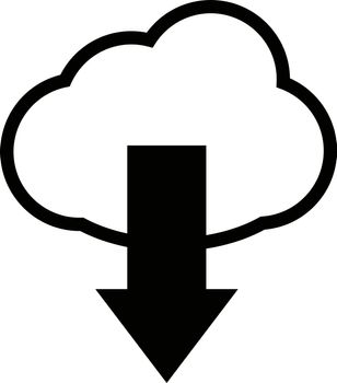 Download from the cloud. Arrow icon and cloud icon vector.