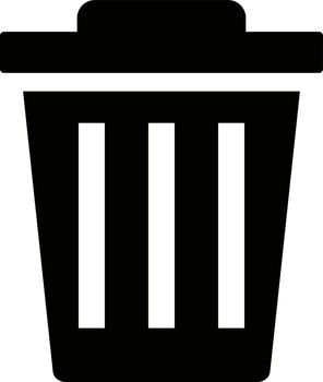 Simple trash can icon. Flat vector.