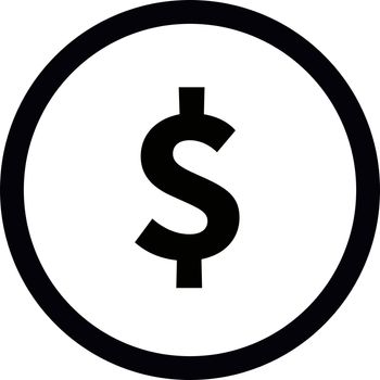 Dollar mark icon. Flat vector for economy and money.