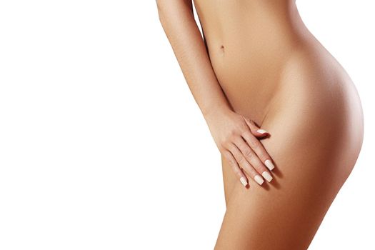 Waxing for beautiful woman. Brazilian laser hair removal bikini line an sexy body shapes. Body care and clean skin