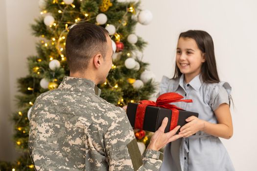 Military Man and his daughter for christmas