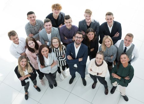 group of ambitious young business people standing together